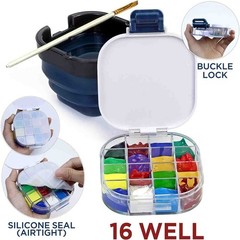 1 PCS Airtight Paint Saver Storage Palette Box 16-Well Palette Box with Lid4877