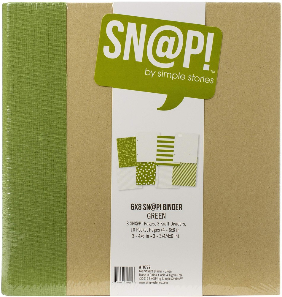 Simple Stories SNAP BINDER 6X8 GREEN 10772 Standard Functional Mixed Materials