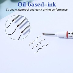 10 PCS Black 20mm Long Head Drill Deep Hole Marker Pens Waterproof Nib