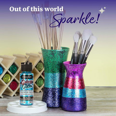 Galaxy Glitter Rainbow Acrylic Paint Set – 9 Bottles (2 Fl Oz) – Bright Multicol