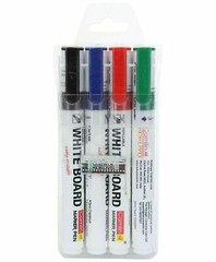 Camlin Kokuyo 4Pcs Assorted Colors PB White Board Marker( Black,Blue,Green,Red )