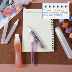 16 Pcs Refillable White Paint Pens, Acrylic Paint Markers, 3mm, 6mm, 15mm Emp…