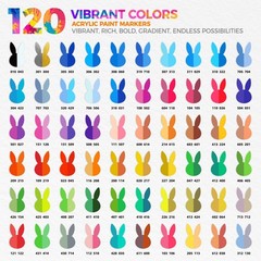 120 Colors Dual-Tip Acrylic Paint Markers Set – Brush & Fine Tip for DIY Crafts,