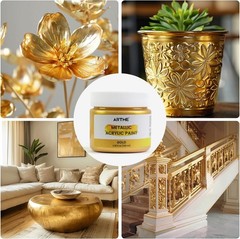 ARTME Acrylic Paint Metallic Gold, 100ml Gold Leaf Paint for Art Painting, Hand-