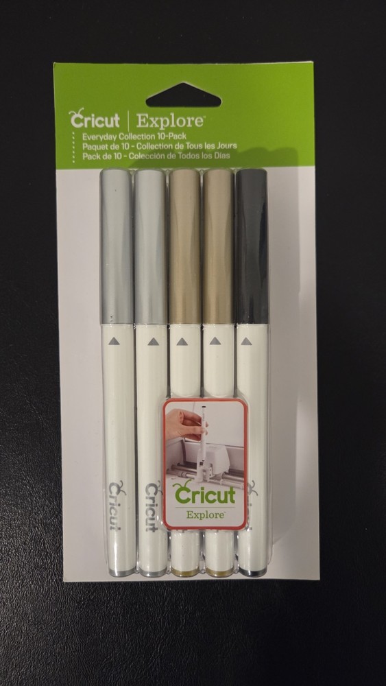 CRICUT Pen Set Explore Everyday Collection Black/Gold/Silver 10 Pack New In Pack
