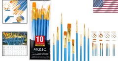 Easy-Clean 10-Pc Acrylic Paint Brush Set – Ideal for Oil, Watercolor, and More