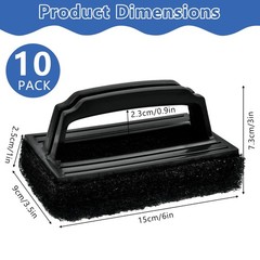 Akamino 10 Pcs Screen Printing Scrub Pad,Screen Print Ink Cleaner Black