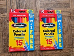 ROSEART Colored Pencils, 15 Count, NEW Vintage (2006) 2 Packs