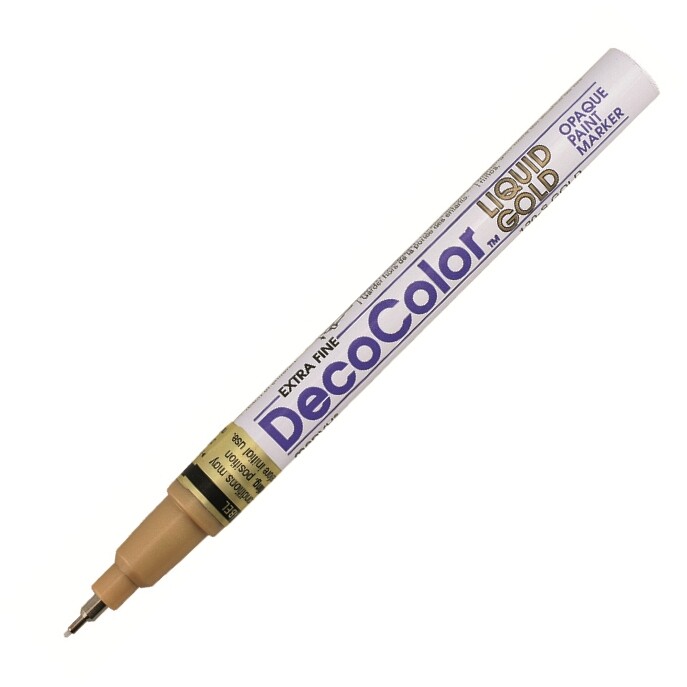 120-GLD Marvy DecoColor Paint Marker, Liquid Gold, Extra Fine, Pack of 1