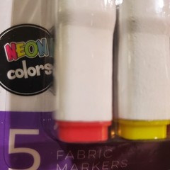 Primeart Fabric Markers Dual Tip 5 Pack Neon Colors