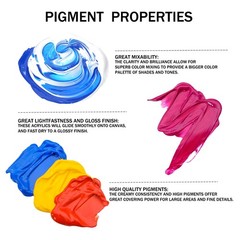 12 Colors Acrylic Paint Set 500ml / 17oz Large Bottle
