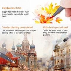 Watercolor Pens Set, 72-Color Dual Tip Professional Watercolor Markers for Ad…