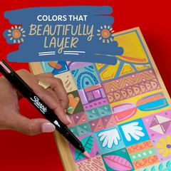 Sharpie Creative Markers, Warm Tones, Water-Based Acrylic Markers, Bullet Tip, A