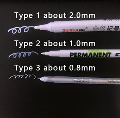 5PCS White Oily Marker Pens Waterproof 2.0mm Gel Ink DIY Art Drawing Set – NEW