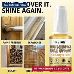 Gold Leaf Paint, Gold Paint for Metal and Wood – Rich Metallic Shine, Fast Dryin
