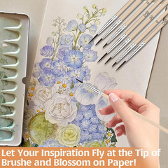 60Pcs Detail Paint Brushes Set, Wood Fine Detailing Tip Paint Brushes Fine Paint