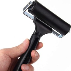 4-Inch Rubber Brayer Roller for Printmaking, Great Gluing 1PCS, Black
