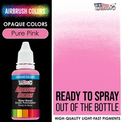 US Art Supply 1-Ounce Opaque Pure Pink Airbrush Paint