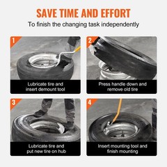 22.5-24.5in 3pcs Steel Tire Changer Bead Breaker Bead Holder Orange