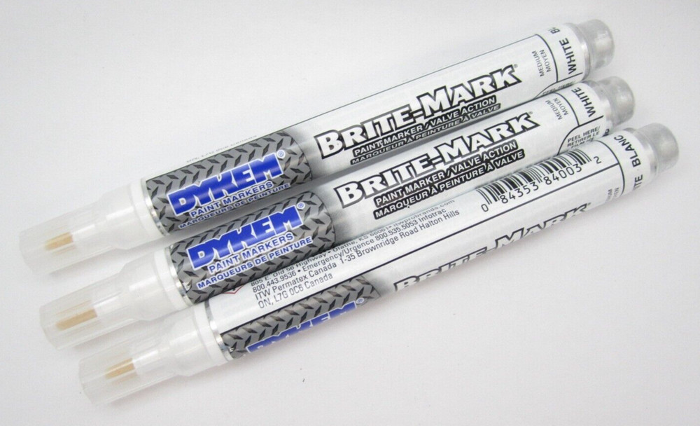 Lot of 3 New Brite Mark Medium Tip Paint Marker Pen (White)