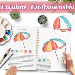 3Pcs Watercolor Workbook – 3pcs-watercolor workbook, Flowers-Animals-Seaside