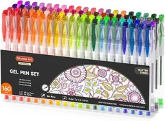 80-Color Glitter Gel Pens Set & 80 Refills – Non-Toxic Art Supplies for All Ages