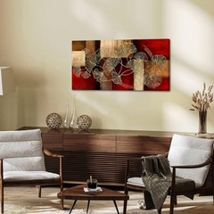 sechars Large Abstract Canvas Wall Art Golden Ginkgo Leaf Painting Artwork Mo…