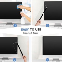 3 Pcs Monitor Memo Board, 11″ x 3.1″ Clear Acrylic Office Desk Accessories, C…