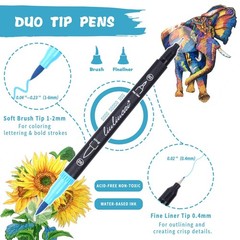 156 Colors Dual Tip Markers Brush Pens, Fine & Brush Tip Art Marker for Adult…