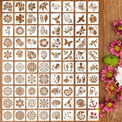 80PCS 3 Inch Plastic Small Craft Stencils – Reusable Rock & Home Decor Painti…