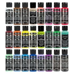 24 Color Multi-Surface Satin Acrylic Paint Set – Versatile for Wood, Glass, Meta