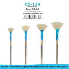 ZEM Classroom Colors Natural Hog Bristle Firm Artist Brush Sets 6 Types