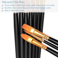 Paint Brushes Set, 10 Pieces Round Pointed Tip Paintbrushes Nylon Hair Artist…
