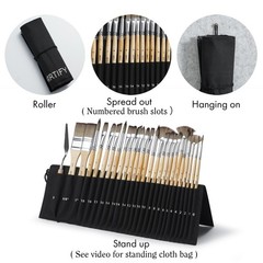 ARTIFY 25 Pieces Professional Paint Brush Set – Expert Series 25, Birch