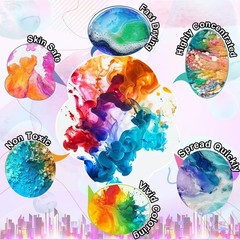 Alcohol Ink – 12 Vibrant Colors Alcohol Inks for Resin, Fast-Drying High Conc…