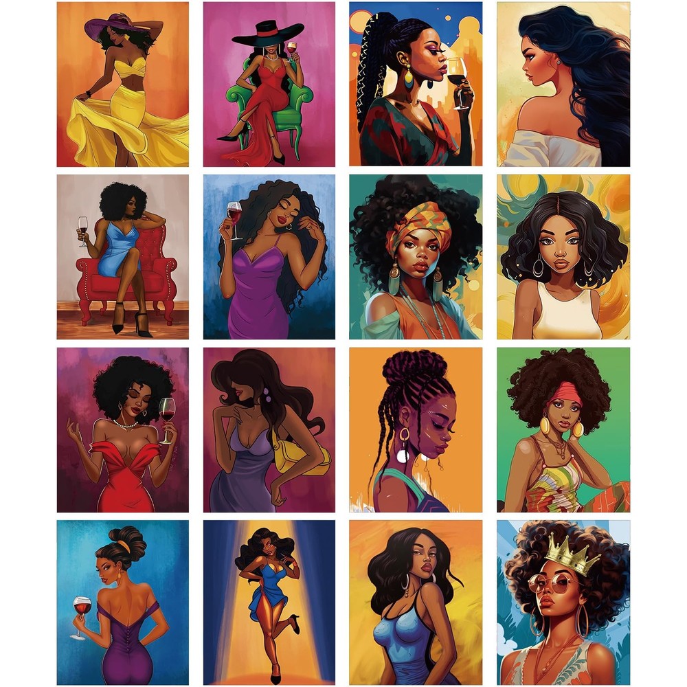 16 Pcs Pre Drawn Canvas Stretched Pre Printed Canvas Bulk 8″ x 10″ Sip and Pa…