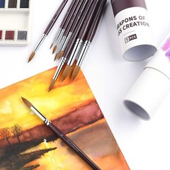 Sable Watercolor Brushes 9pcs Professional Superior Kolinsky Watercolor Paint…