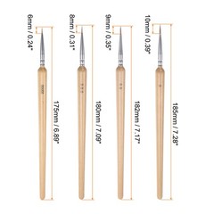 4 x Detail Paint Brushes Nylon Miniature Painting Brush(00000#-0#)