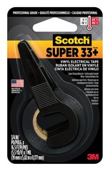 Scotch Super 33+ Vinyl Electrical Tape, 3/4-in by 200-in, Black, 1-Roll