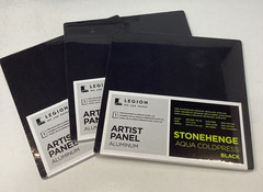 Lot of 3 Legion Stonehenge Aqua Coldpress Aluminum Artist Panel Black 6×6