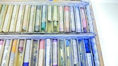 GRUMBACHER Finest 60 Soft Pastels Set #56 Wood Box Portrait Landscape Assortment