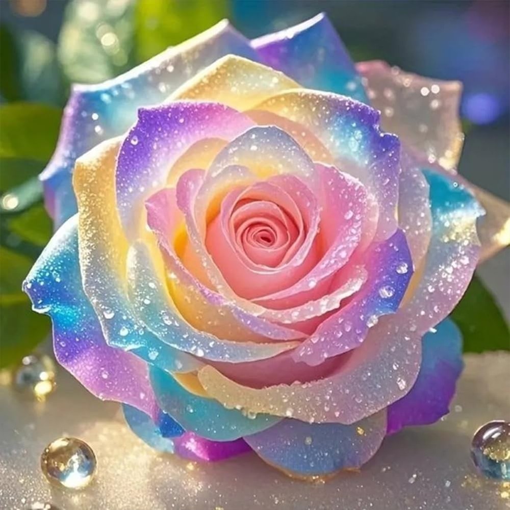 Anuver Flower Diamond Art Kits for Adults, Rose Full Drill Multicolor