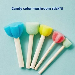 10pcs Mushroom Sponge Paint Brush Set Kids DIY Art Painting Tools – NEW