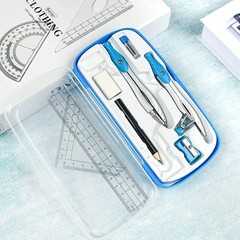 Lifreer Geometry Set,10 Pcs Protractor and Compass 1 Count (Pack of 10), Blue