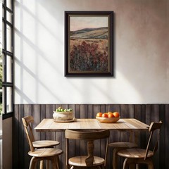 Vintage Framed Landscape Canvas Wall Art Moody Dark Wildflower Posters Pictur…