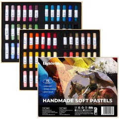 LIGHTWISH 72-Color Soft Pastels Set for Artists, Beginners & Adults – Non-Tox…
