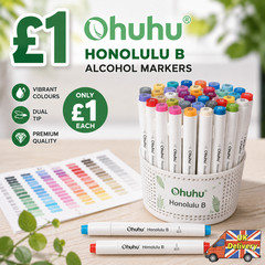 £1 Ohuhu Honolulu B Markers mk3 – (Individual, Brush & Fine Tip)