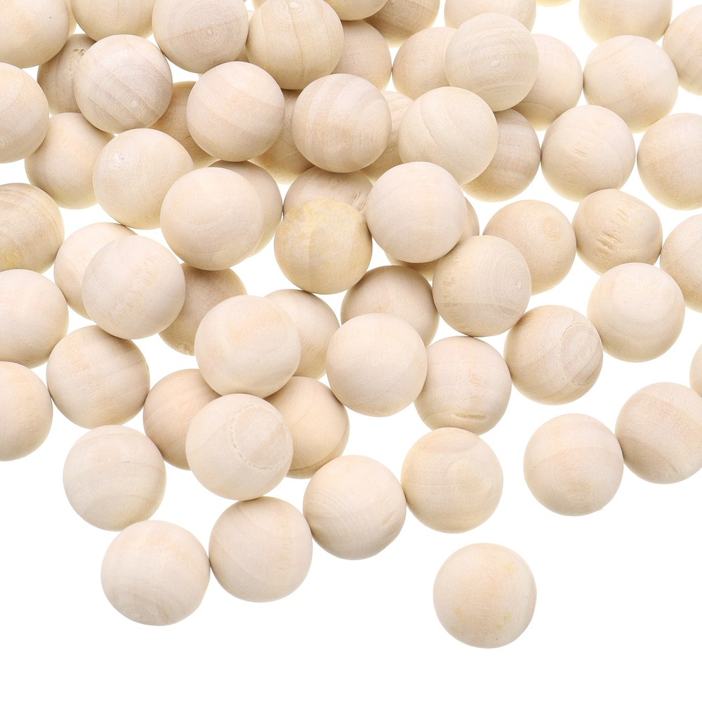 100 Pcs Wooden Round Balls 5/8″ (14mm) Unfinished Small Natural Wood Spheres
