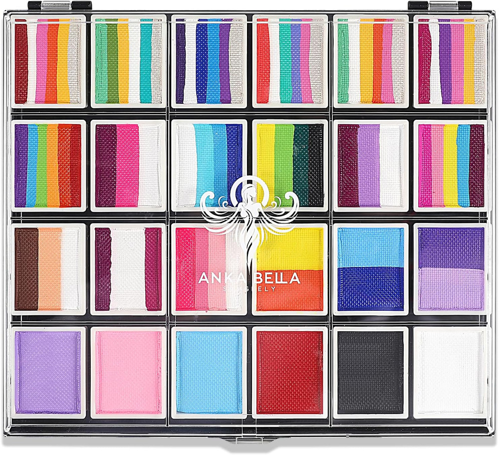 Professional Washable 24X10Gm Face Paint for Kids & Adults,Water Based One Strok