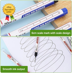 Long Head Deep Hole Marker Pens 15PCS Long Nib Marker 20Mm Quick Dry